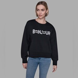 Karl Lagerfeld White Bonjour Sweatshirt